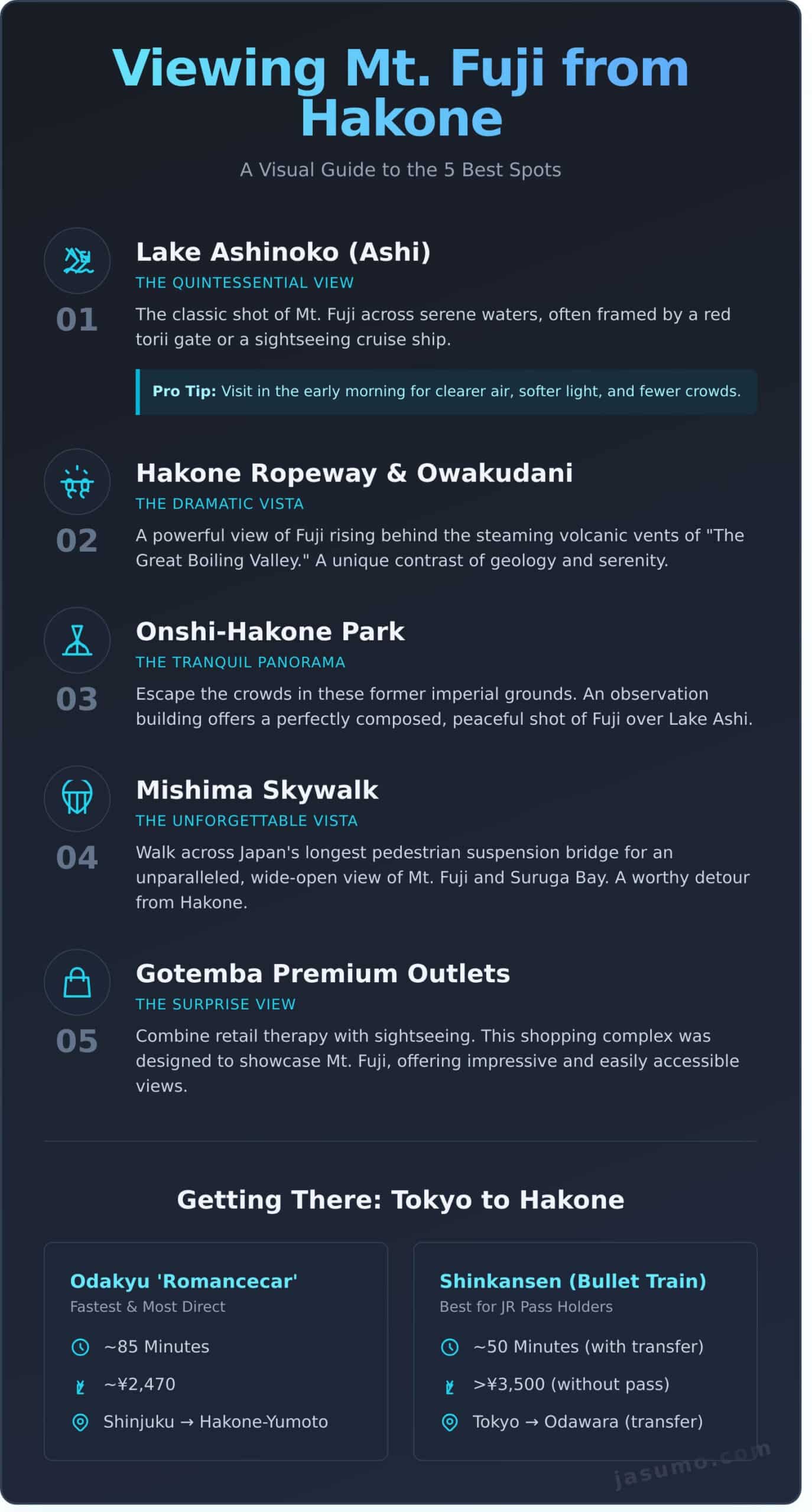 The Ultimate Guide to Seeing Mount Fuji from Hakone - Infographic
